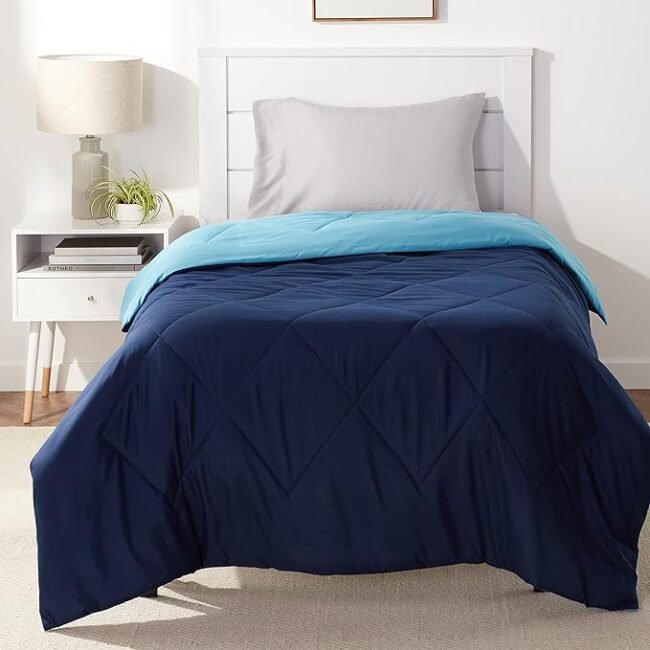 Amazon Basics Reversible Lightweight Microfiber Comforter Blanket,