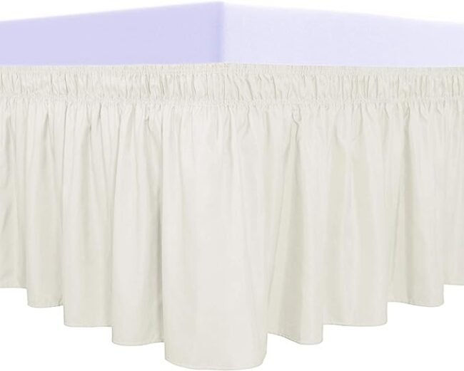 PureFit Wrap Around Ruffled Bed Skirt with Adjustable Elastic Belt