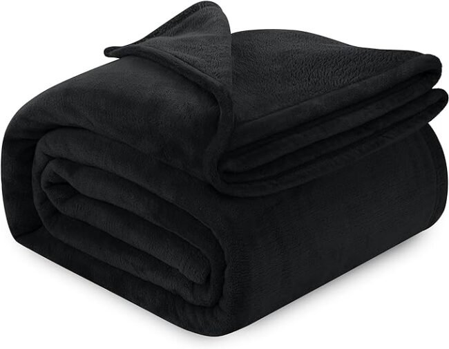 Utopia Bedding Black Fleece Blanket King Size Lightweight