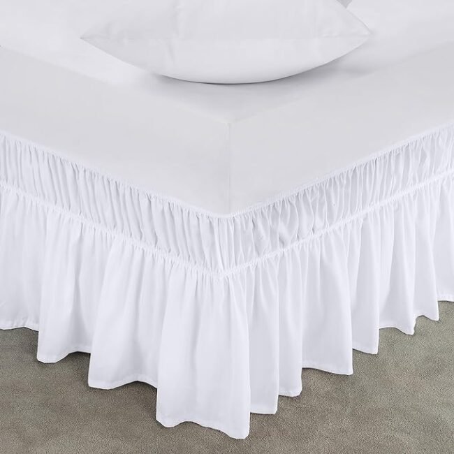 Utopia Bedding Full Elastic Bed Ruffle - Easy Wrap Around Ruffle - Microfiber Bed Skirt with Adjustable Elastic Belt